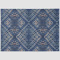 Blaue Beige Quadrate Gefärbte Krawatte Traditionel