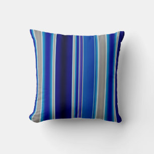 Blaue, beige und lavendelfarbene Streifen Kissen