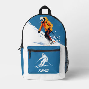 Blaue Berge Berge Berghütte Skifahren Printwahl Sk Bedruckter Rucksack