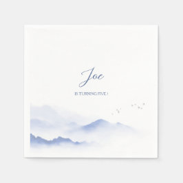 Blaue Berge geschlechtsneutral Geburtstag Serviette