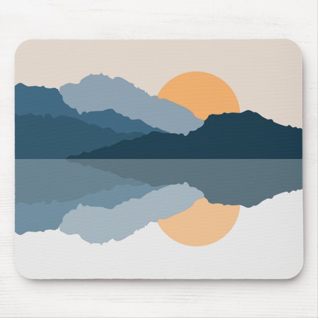 Blaue Berge reflektiert im See Mousepad (Vorne)