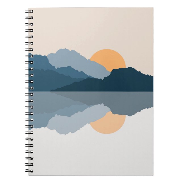 Blaue Berge reflektiert im See Notizblock (Vorderseite)