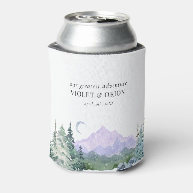 Blaue Berge Rustikales Hochzeitbier kann kühlen Dosenkühler (Kanne Rückseite)