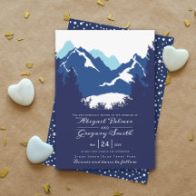 Blaue Berge und Nadelbäume Hochzeit