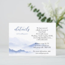Blaue Berge und Vögel Hochzeitskarte