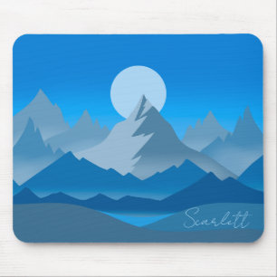 Blaue Berggipfel Landschaftsbild Mousepad