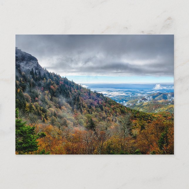 Blaue Bergkette rauchende Berge Parkplatz nördlich Postkarte (Vorderseite)