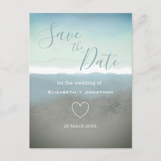 Blaue Bergketten Save the Date Postkarte (Vorderseite)