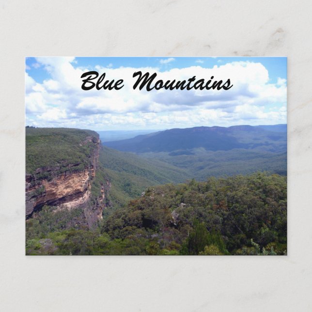 Blaue Bergsicht Postkarte (Vorderseite)