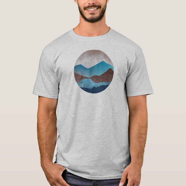 Blaue Bergspitzen T-Shirt (Vorderseite)