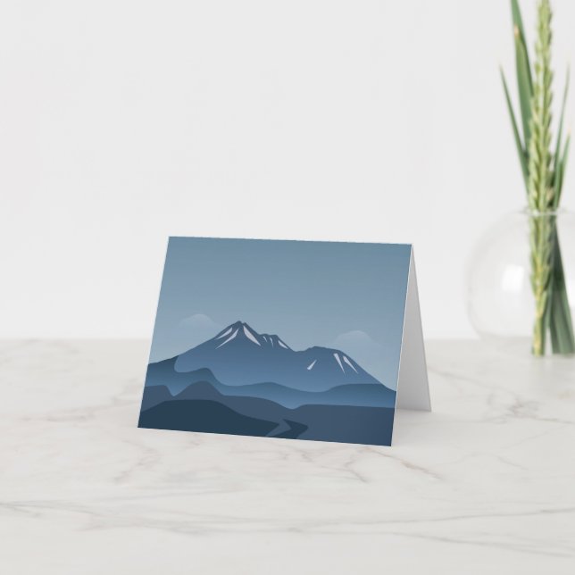 Blaue Bergwelt Dankeskarte (Vorderseite)