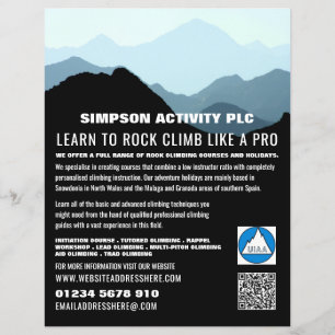 Blaue Bergwelt, Wandern & Klettern Advert Flyer