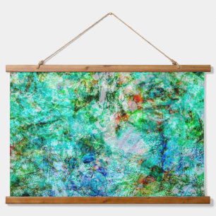 Blaue beruhigende Holzwand-Tapete, Clement Wandteppich Mit Holzrahmen
