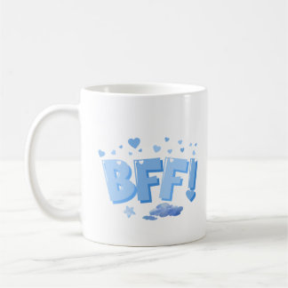 Blaue BESTE FREUNDIN Grafik mit Herz und Cloud Kaffeetasse