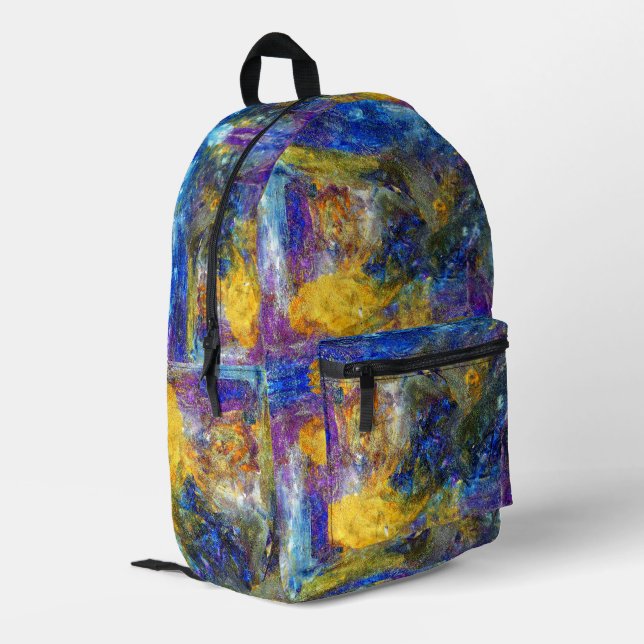 Blaue Bestie Bedruckter Rucksack (Rückseitige Ecke links)