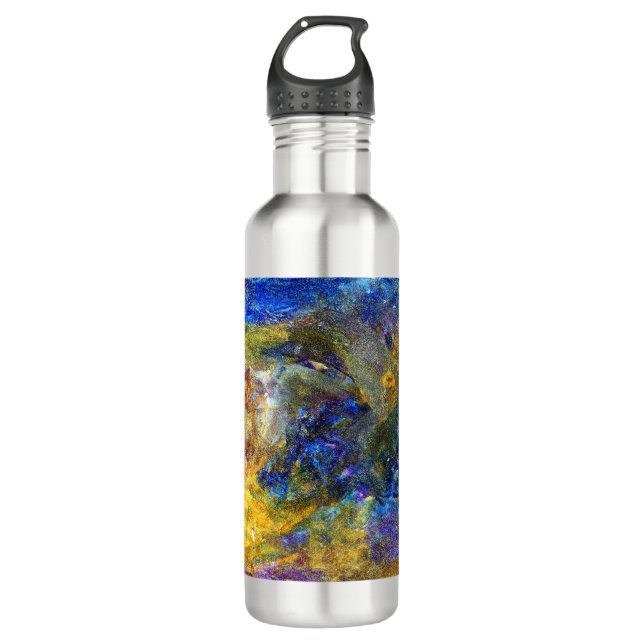 Blaue Bestie Edelstahlflasche (Vorderseite)