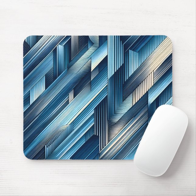 Blaue Bewegungslinien Mousepad (Mit Mouse)