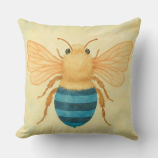 Blaue Bienen-Kissen Kissen