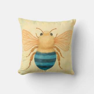 Blaue Bienenbinde-Kissen Kissen