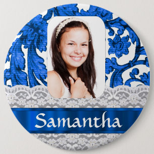 Blaue Bildvorlage Button
