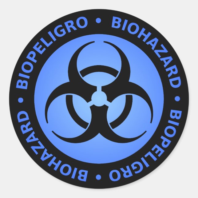 Blaue Biogefährdung Runder Aufkleber (Vorderseite)