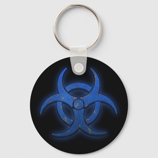 Blaue Biogefährdung Schlüsselanhänger (Vorderseite)
