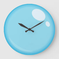Blaue Blase im Badezimmer Uhr