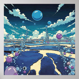 Blaue Blase Landschaft Plakat Weltkulturerbe der U