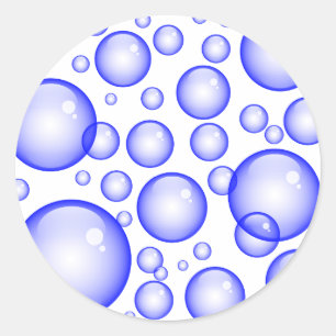 Blaue Blasen Runder Aufkleber