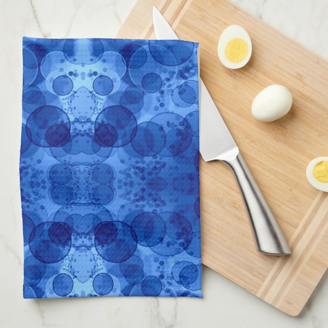 Blaue Blasenmusterdecke Geschirrtuch (Viertel Falte)