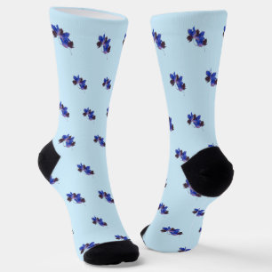 Blaue Blätter Herbst Socken