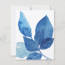 Blaue Blätter - Leere Karte V1