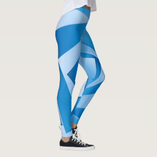 Blaue Blätter Leggings