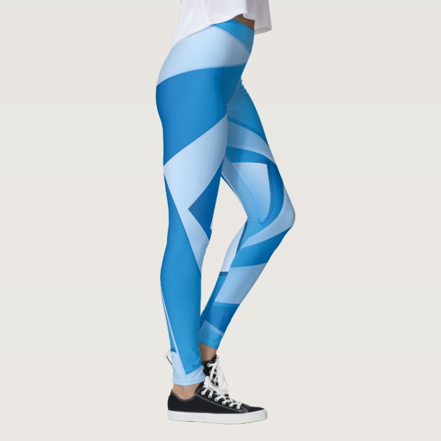 Blaue Blätter Leggings (Rechts)