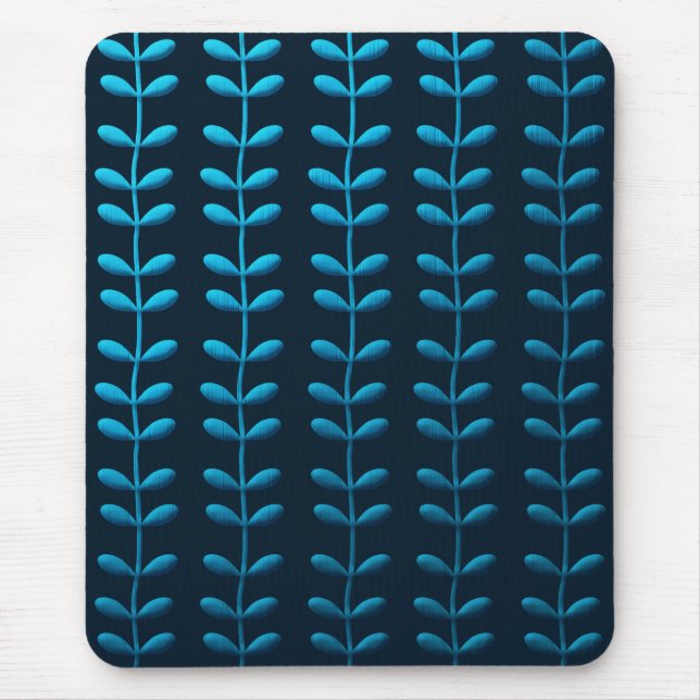 blaue Blätter Mousepad (Vorne)
