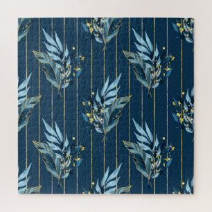 Blaue Blätter Nahtlose Wrap Hintergrund