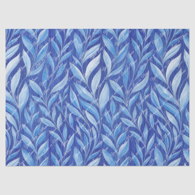 Blaue Blätter Seidenpapier (Vorderseite)