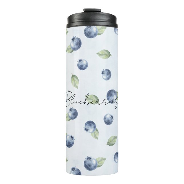 Blaue Blaubeeren Frucht   Thermosbecher (Vorderseite)
