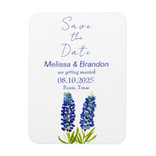 Blaue Blaue Blumen Texas Rustikale Hochzeit  Magnet