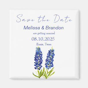 Blaue Blaue Blumen Texas Rustikale Hochzeit  Magnet