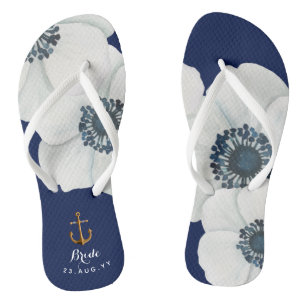 Blaue blaue Kaskadenkatze Anemonenbricht der Nauti Flip Flops