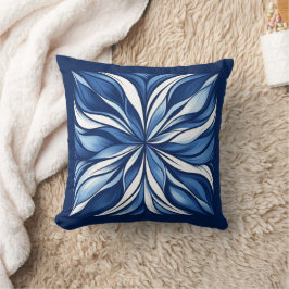 Blaue Blicke: Bio Blumenkunst in Blau und Weiß Kissen