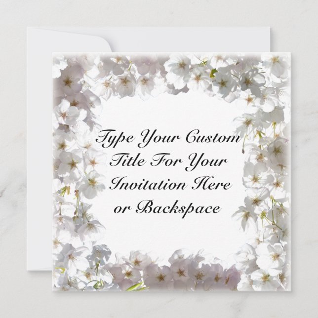 Blaue Blossom Einladungen Personalisierte RSVP-Kar (Vorderseite)