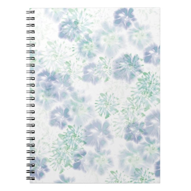 Blaue blühende Blume Blumenmuster Muster der blaue Notizblock (Vorderseite)