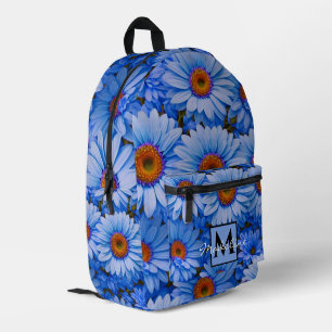 Blaue blühende Sonnenblumen Blau dekoriert Bedruckter Rucksack