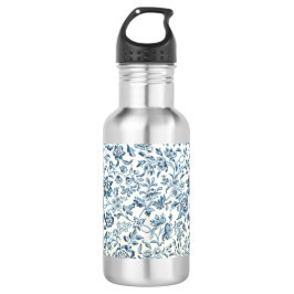 Blaue Blume 18 Unze. Edelstahl Trinkflasche