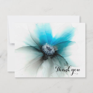 blaue Blume/Alkoholfarbe Dankeskarte