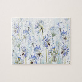 Blaue Blume Aquarellzeichnung