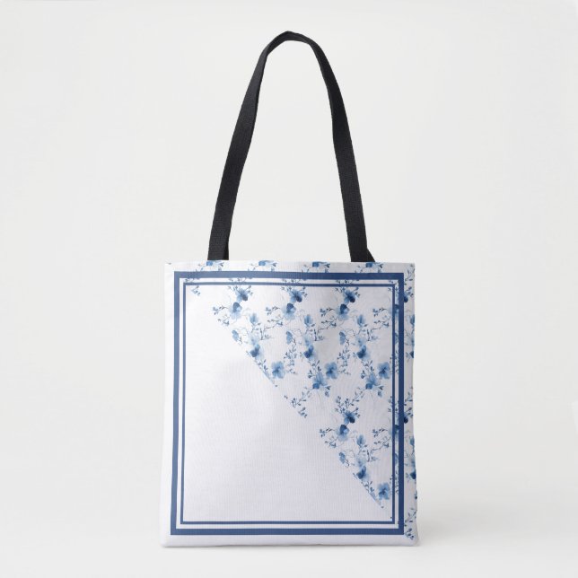 Blaue Blume blüht Tasche (Vorderseite)