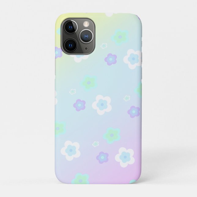 Blaue Blume Blütenfarbenes Muster Case-Mate iPhone Hülle (Rückseite)